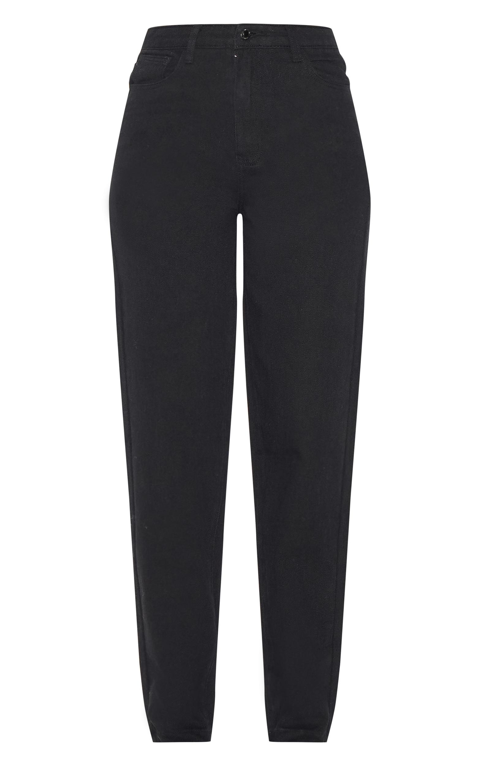 Tall Washed Black High Waist Mom Jeans Product Image