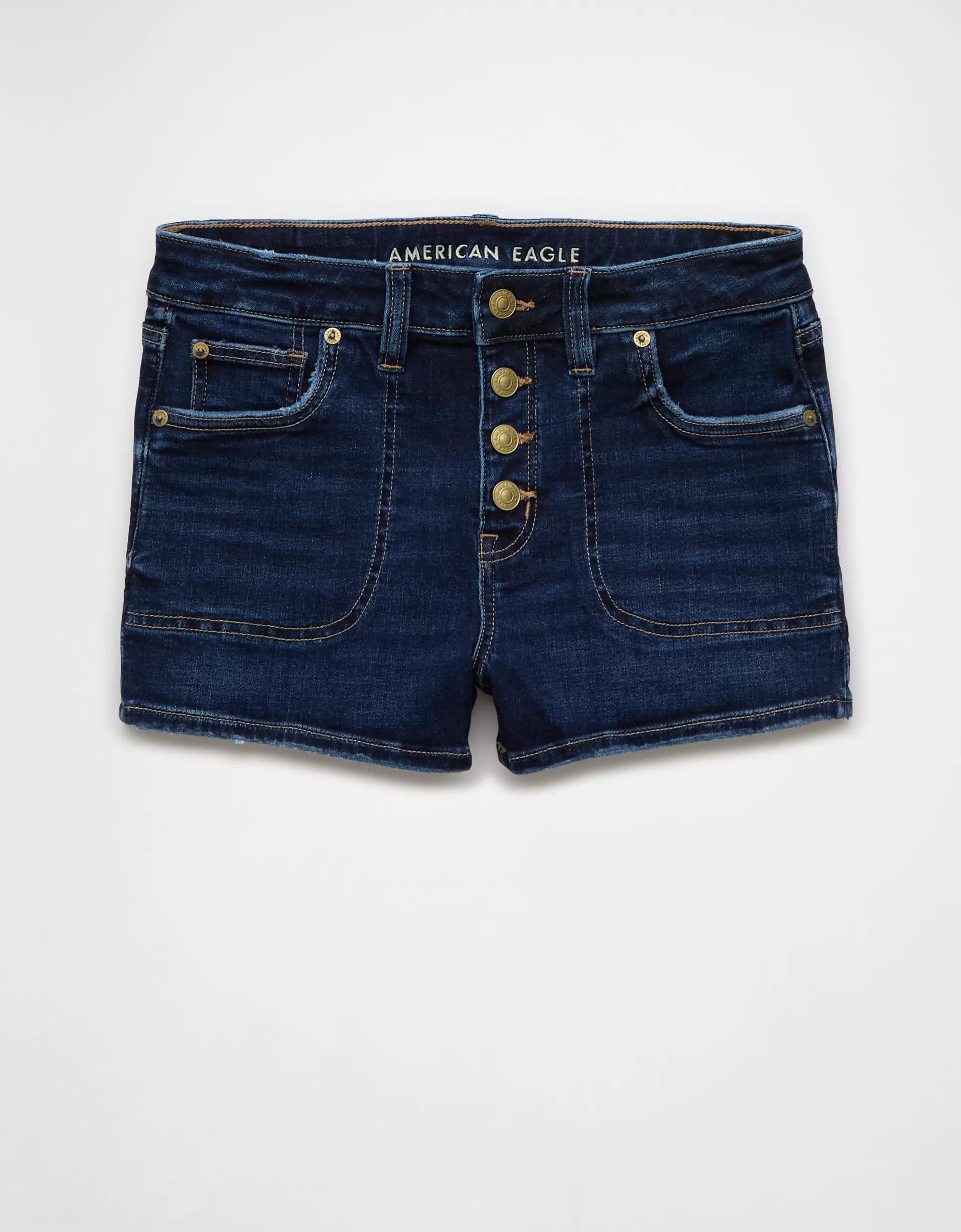 AE Next Level High-Waisted Denim Short Short Product Image