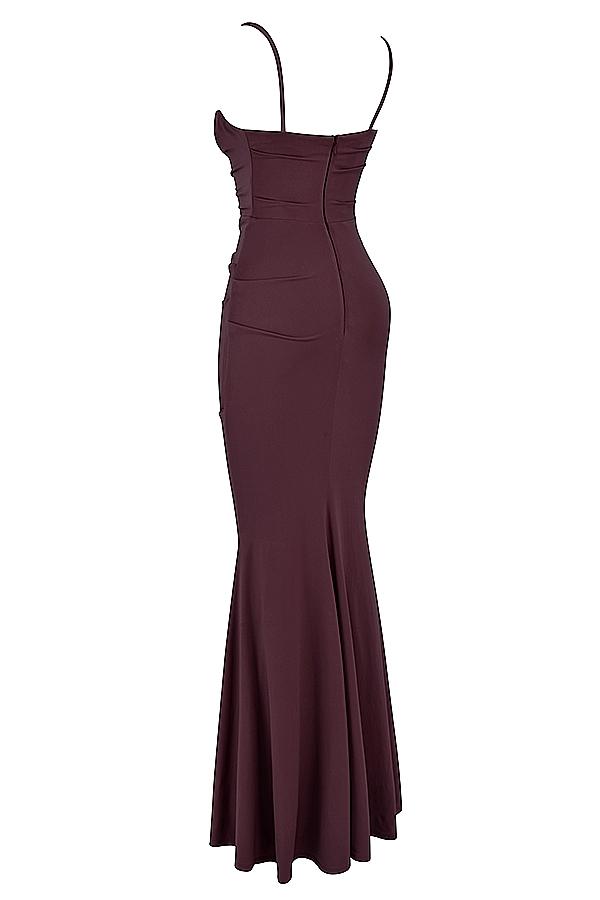 Milena  dark cherry corset maxi dress Product Image