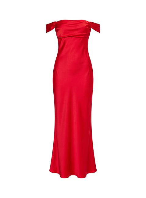 Azura Off The Shoulder Maxi Dress Red Product Image