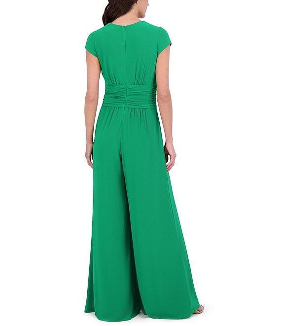 Vince Camuto V-Neck Short Sleeve Twist Front Jumpsuit Product Image