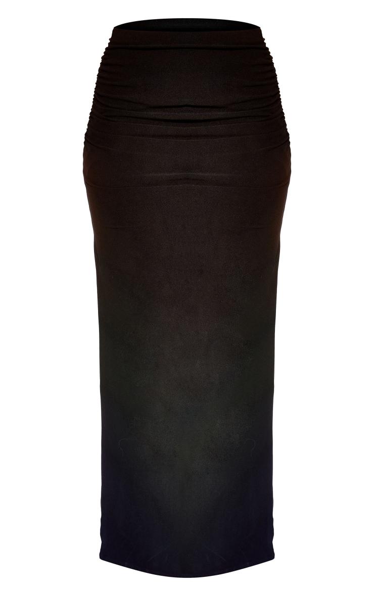 Black Soft Touch Ruched Back Maxi Skirt Product Image