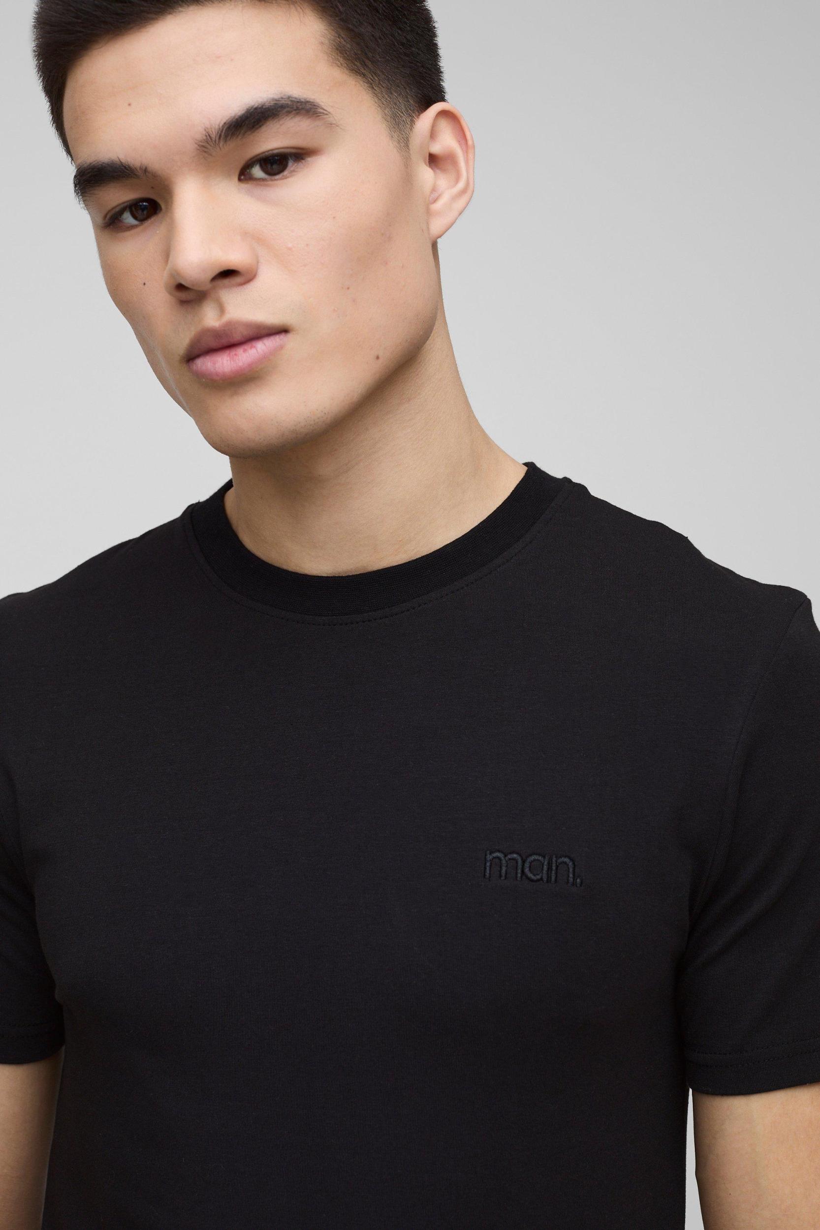 MAN. Basic Muscle Fit Crew Neck T-Shirt | boohooMAN USA Product Image