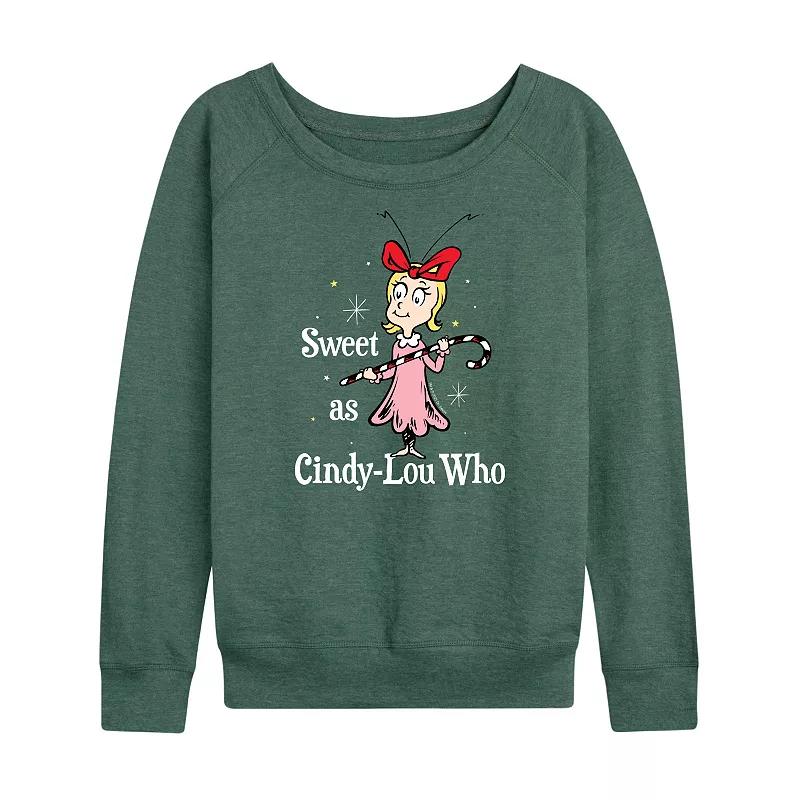 Women's Dr. Seuss The Grinch Cindy Lou Who French Terry Long Sleeve Tee, Girl's,  Product Image