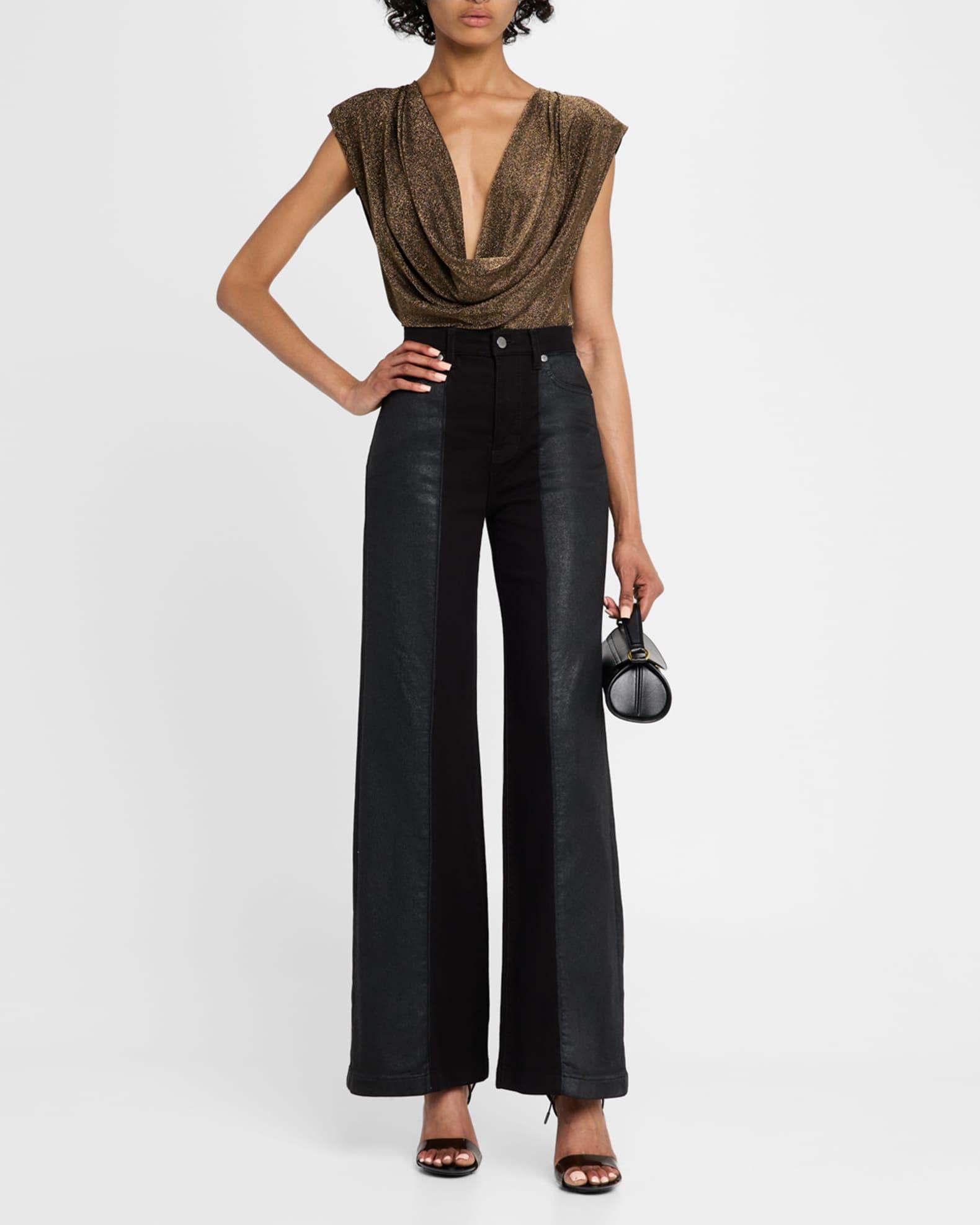 Consuela Metallic Cowl-Neck Blouse Product Image