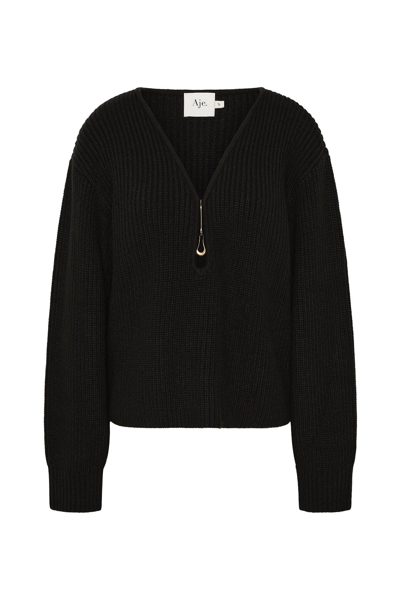 Leona Keyhole Knit-BLACK / XL Product Image