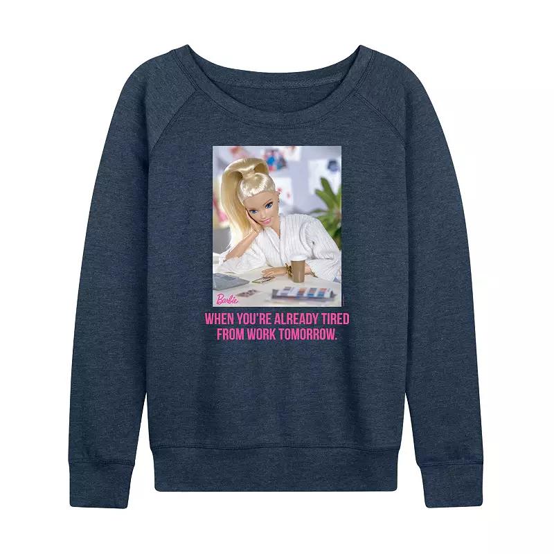 Women's Barbie® Already Tired French Terry Long Sleeve Tee, Girl's,  Product Image