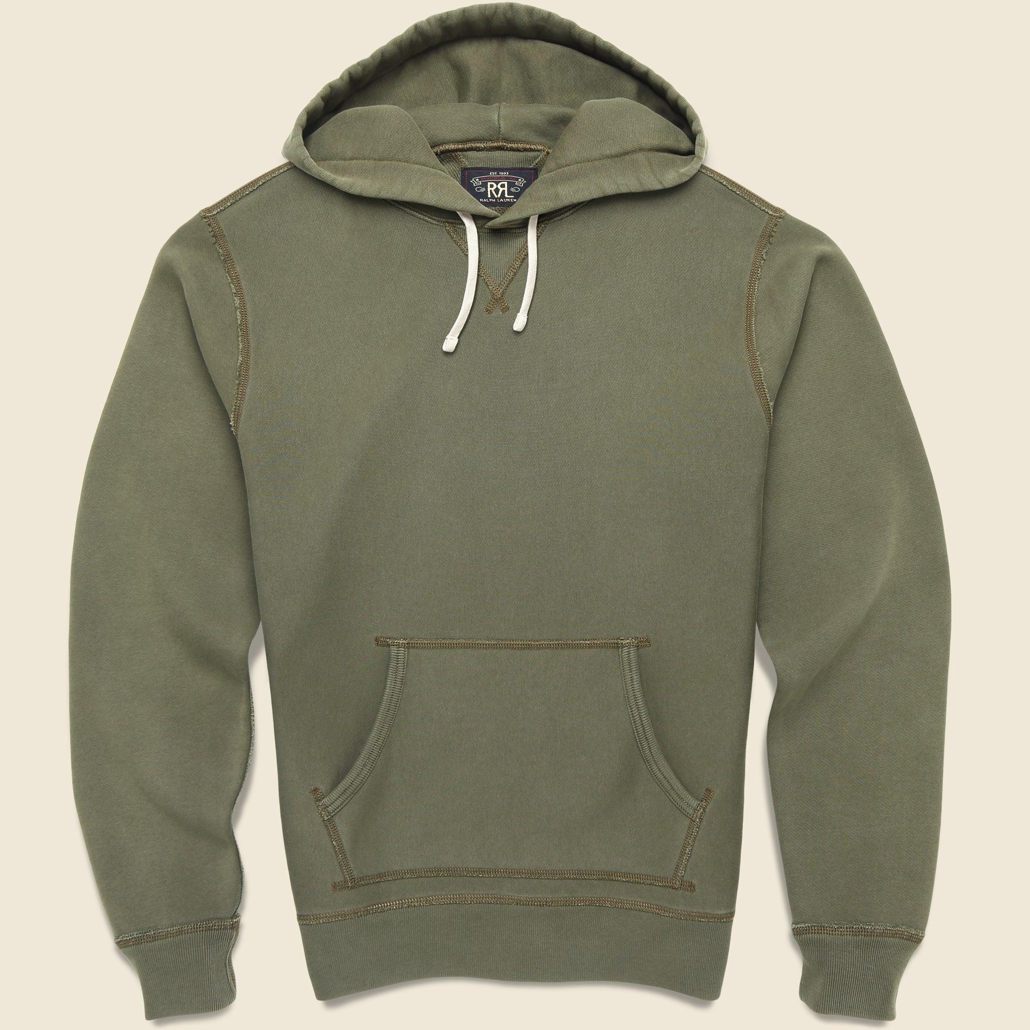 Overdyed Fleece Hoodie - Olive Product Image
