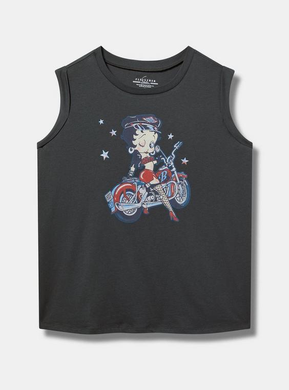 Betty Boop Cotton Roll Sleeve Tank Product Image