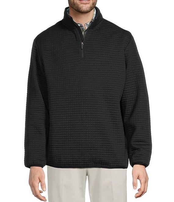 Roundtree & Yorke Performance Long Sleeve Quilted Quarter Zip Jacquard Pullover Product Image