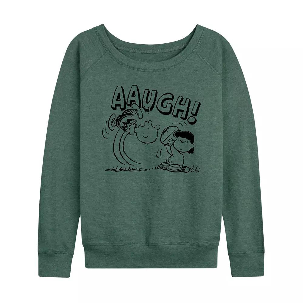 Women's Peanuts Charlie Brown Football French Terry Long Sleeve Tee, Girl's,  Product Image