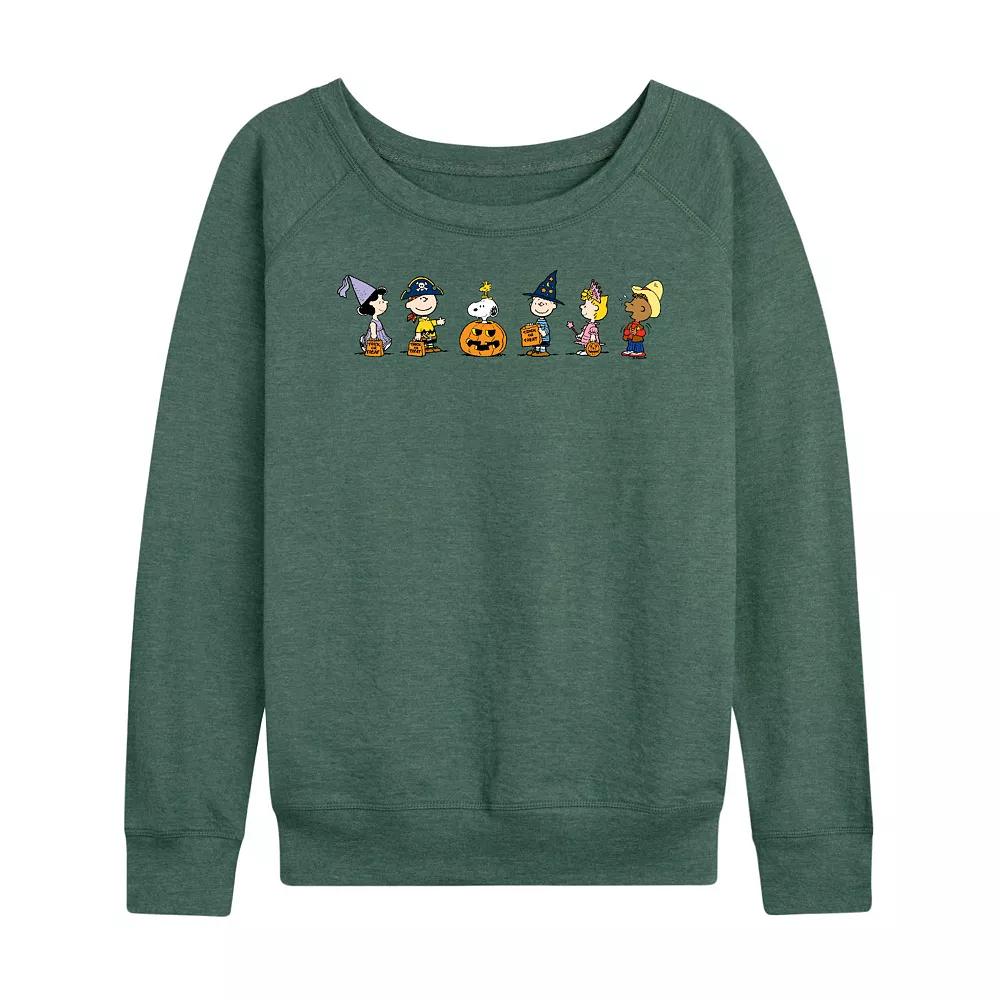 Women's Peanuts Group Trick Or Treat French Terry Long Sleeve Tee,  Product Image