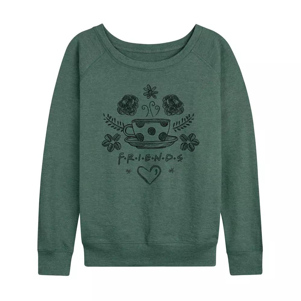 Women's Friends Floral Coffee Logo French Terry Long Sleeve Tee,  Product Image