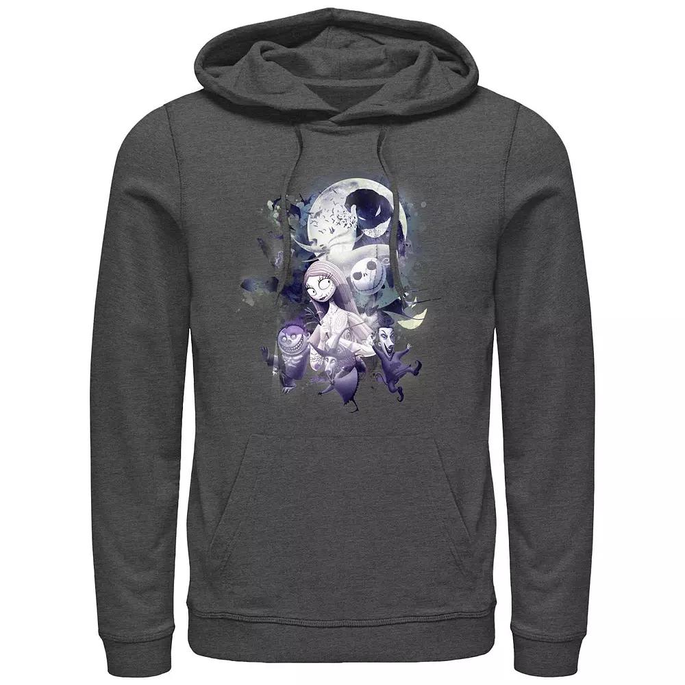 Disney's The Nightmare Before Christmas Glowy Full Moon Men's Graphic Hoodie, Size: Medium, Grey Heather Product Image
