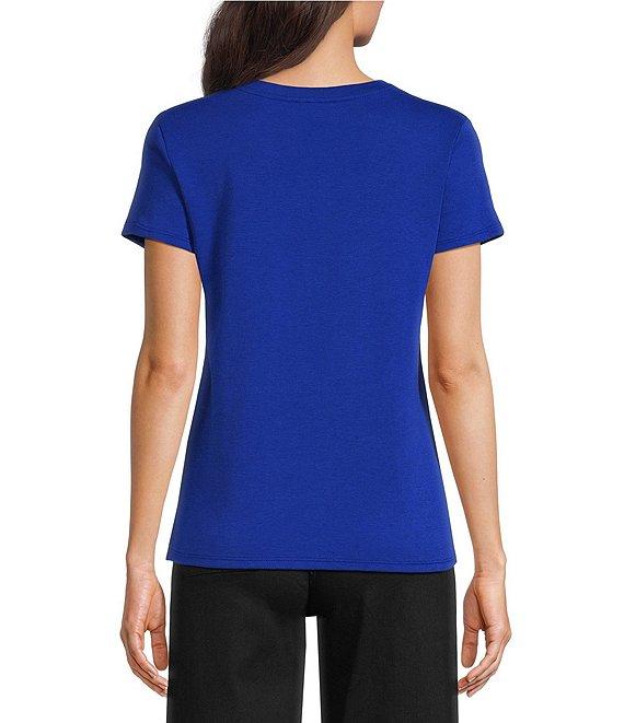 Vince Camuto Short Sleeve Crew Neck Knit Tee Shirt Product Image