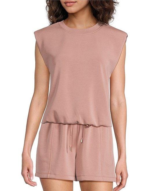 Skies Are Blue Brushed Modal Crew Neck Sleeveless Muscle Top Product Image