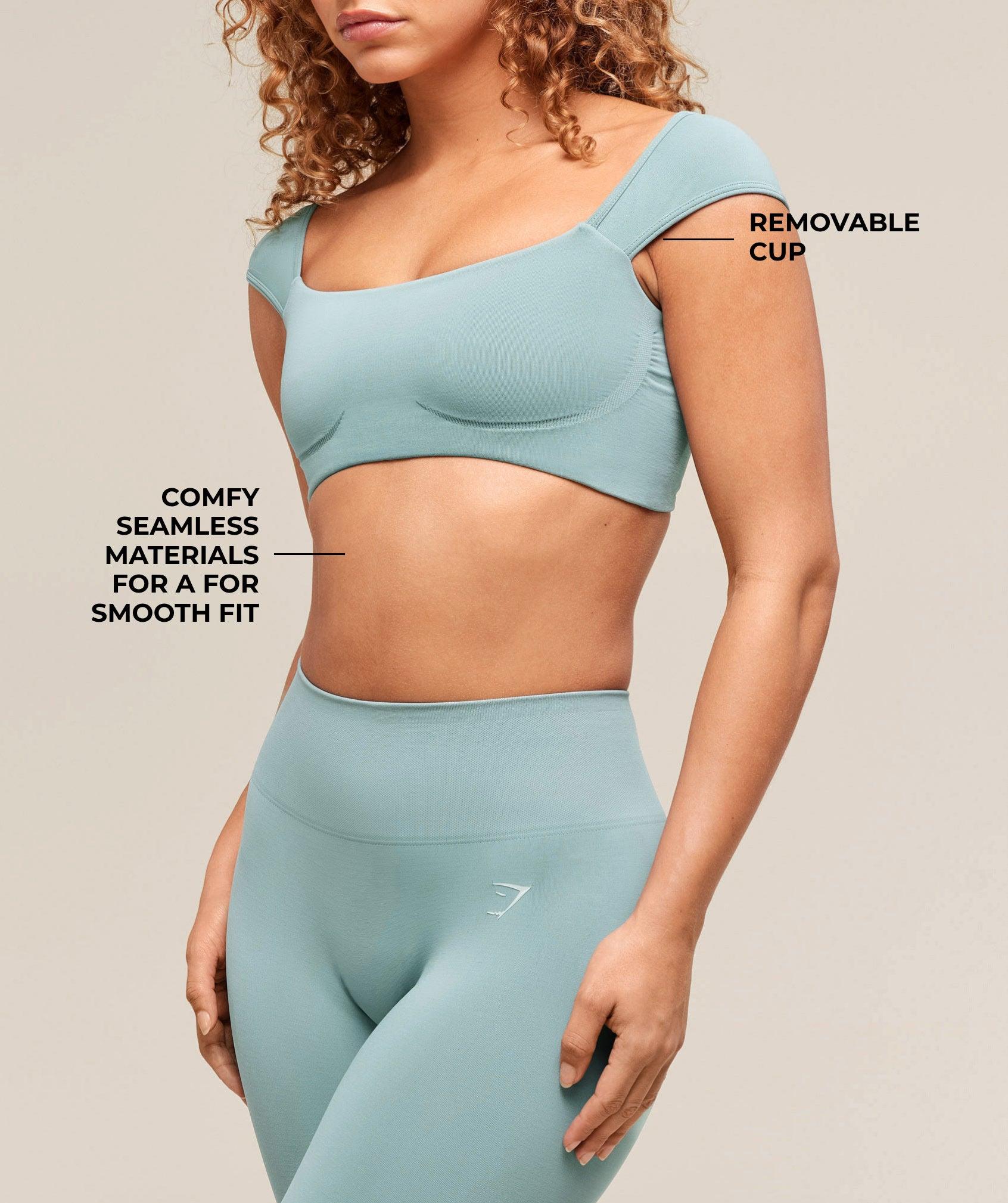 Gymshark Soft Sculpt Cap Sleeve Bralette - Rest Blue Female Product Image