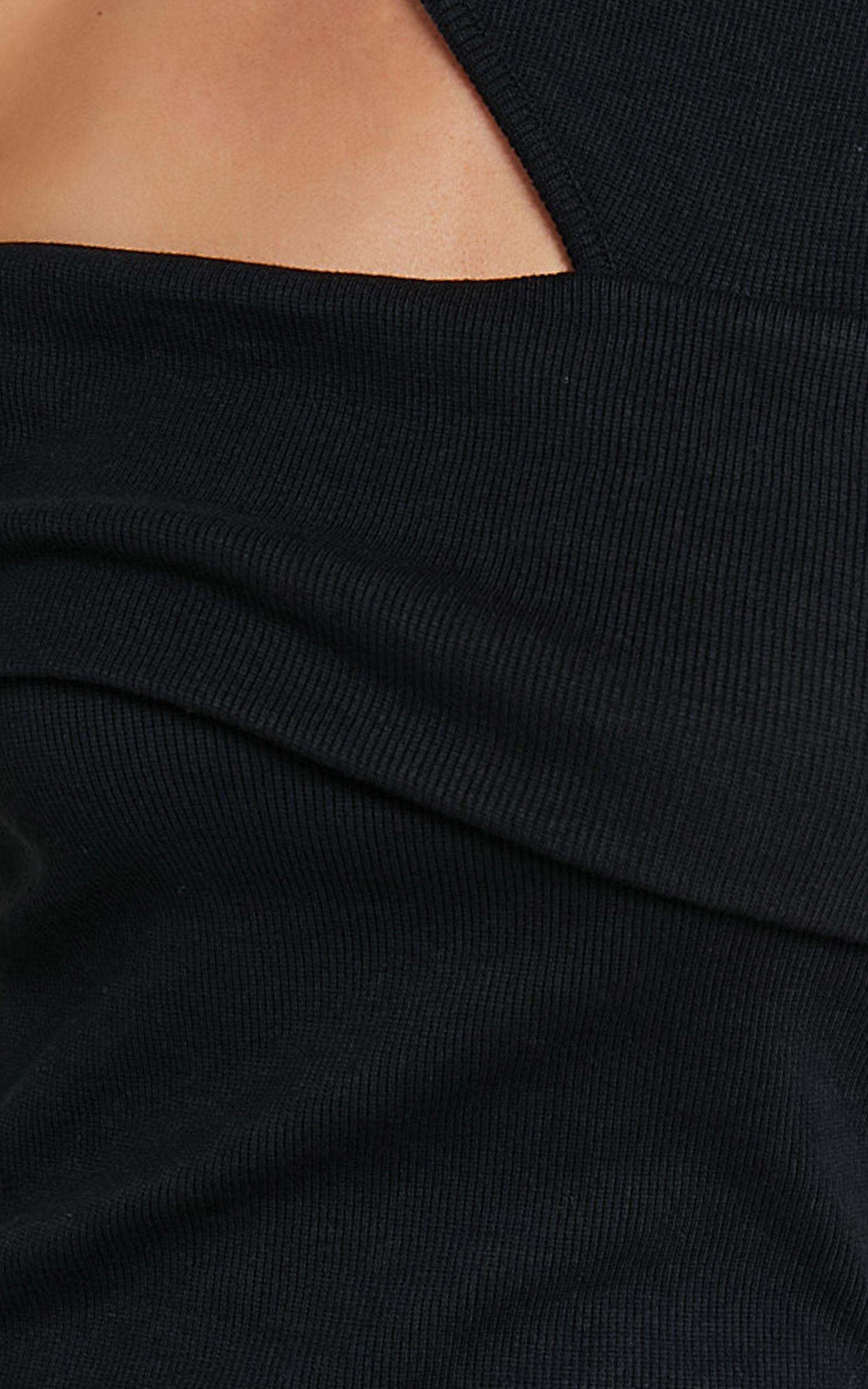 Lilah Top - Asymmetric Cut Out Top in Black Product Image