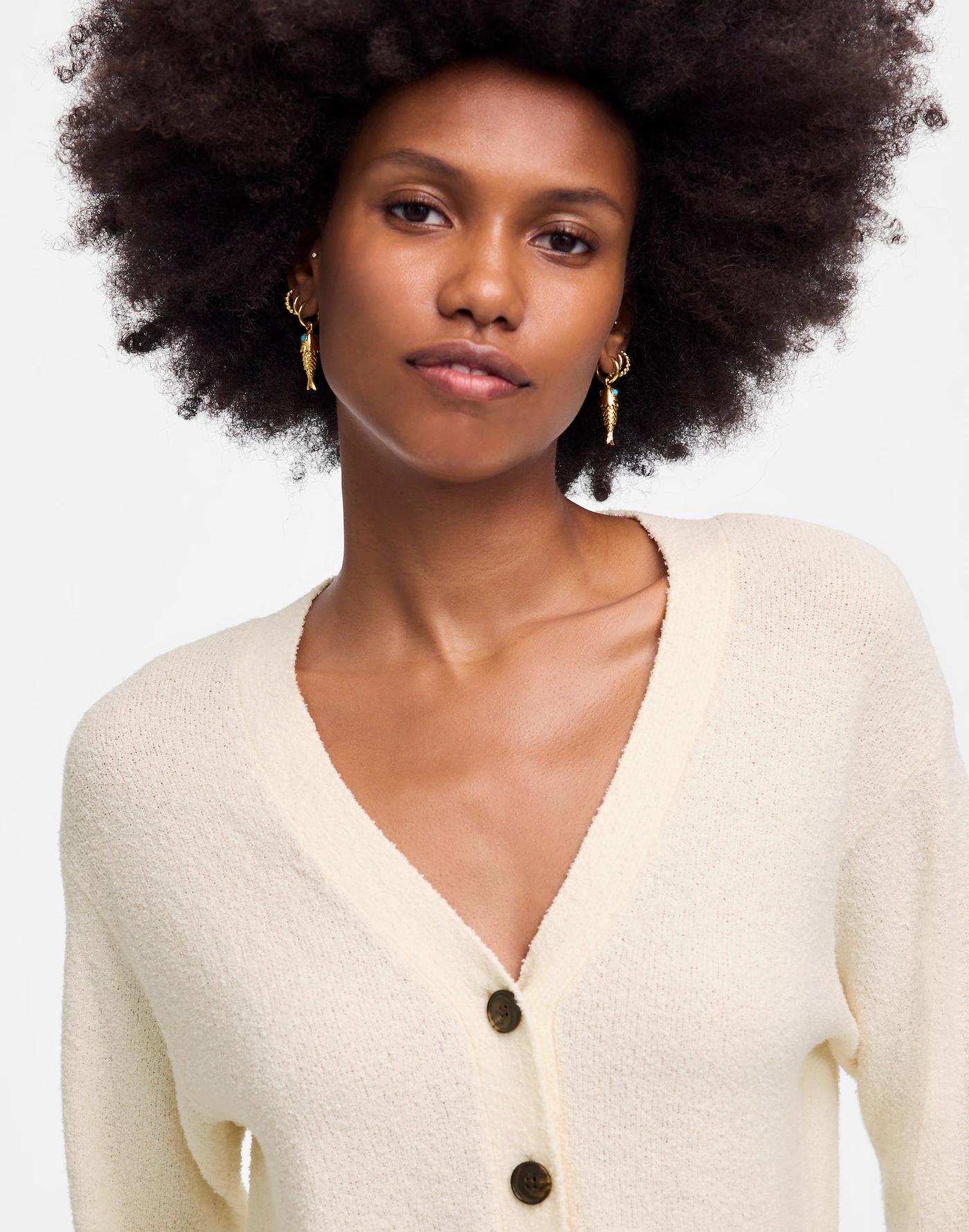 Bouclé-Knit Cardigan Product Image