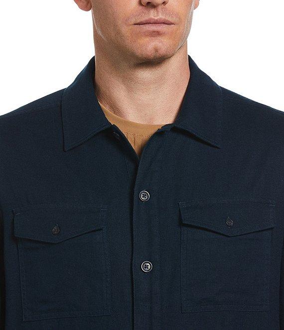 Perry Ellis Linen-Blend Shirt Jacket Product Image