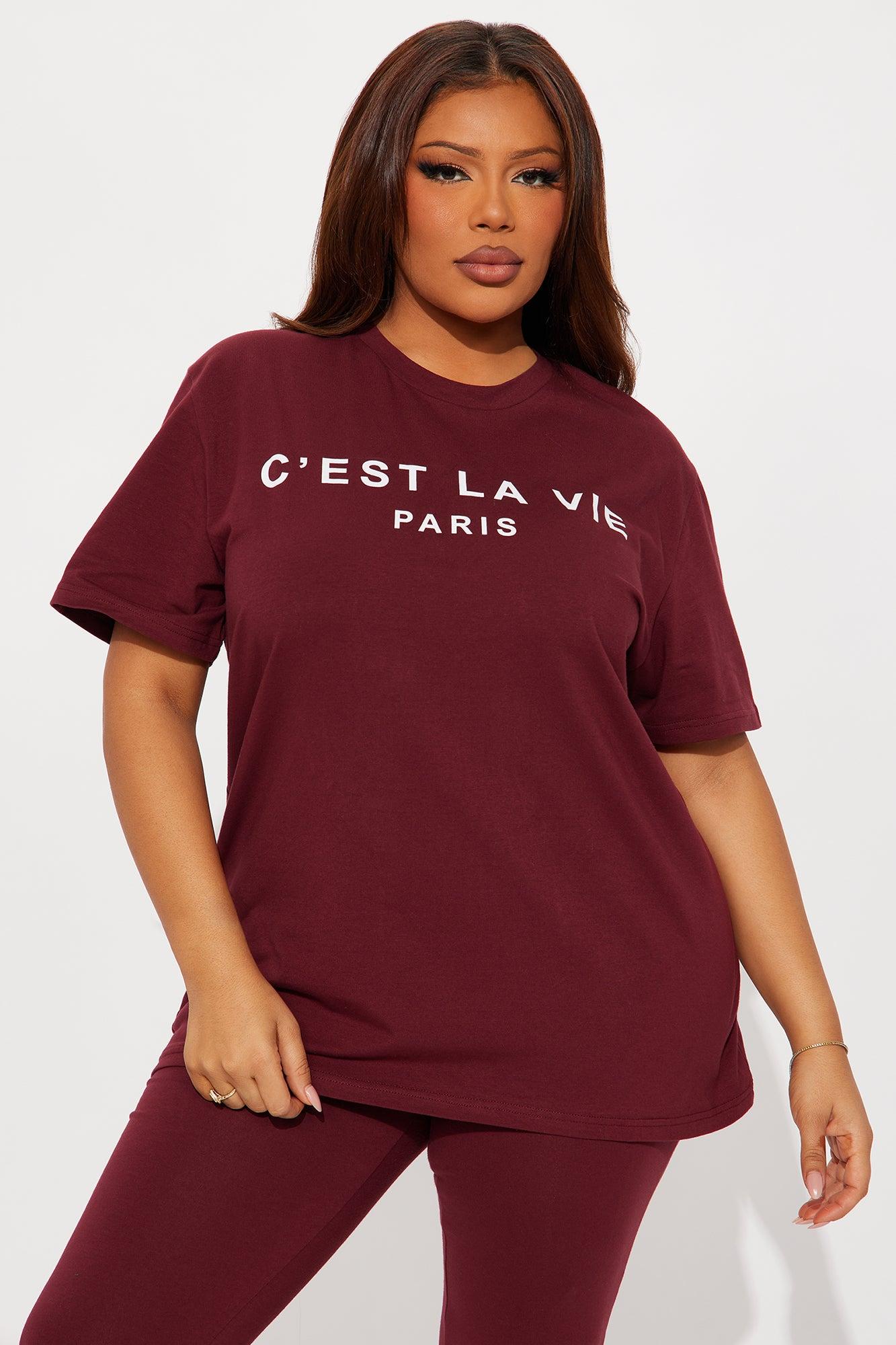 C'est La Vie Legging Set - Burgundy Female Product Image