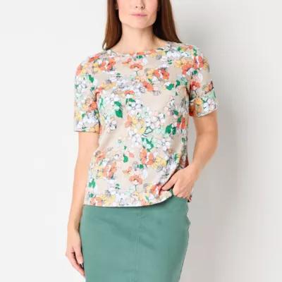 Liz Claiborne Womens Boat Neck Short Sleeve T-Shirt Product Image