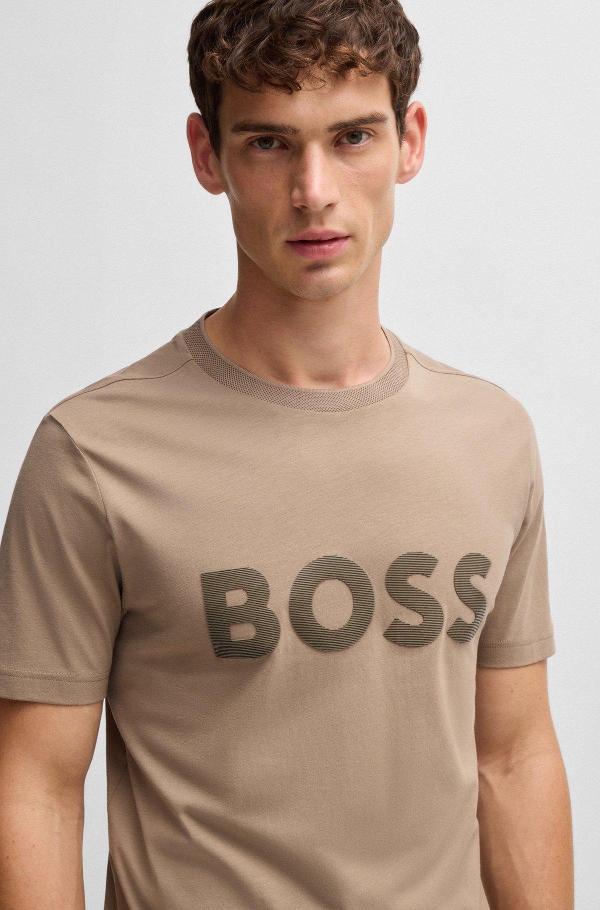 Cotton-jersey T-shirt with mirror-effect logo print Product Image