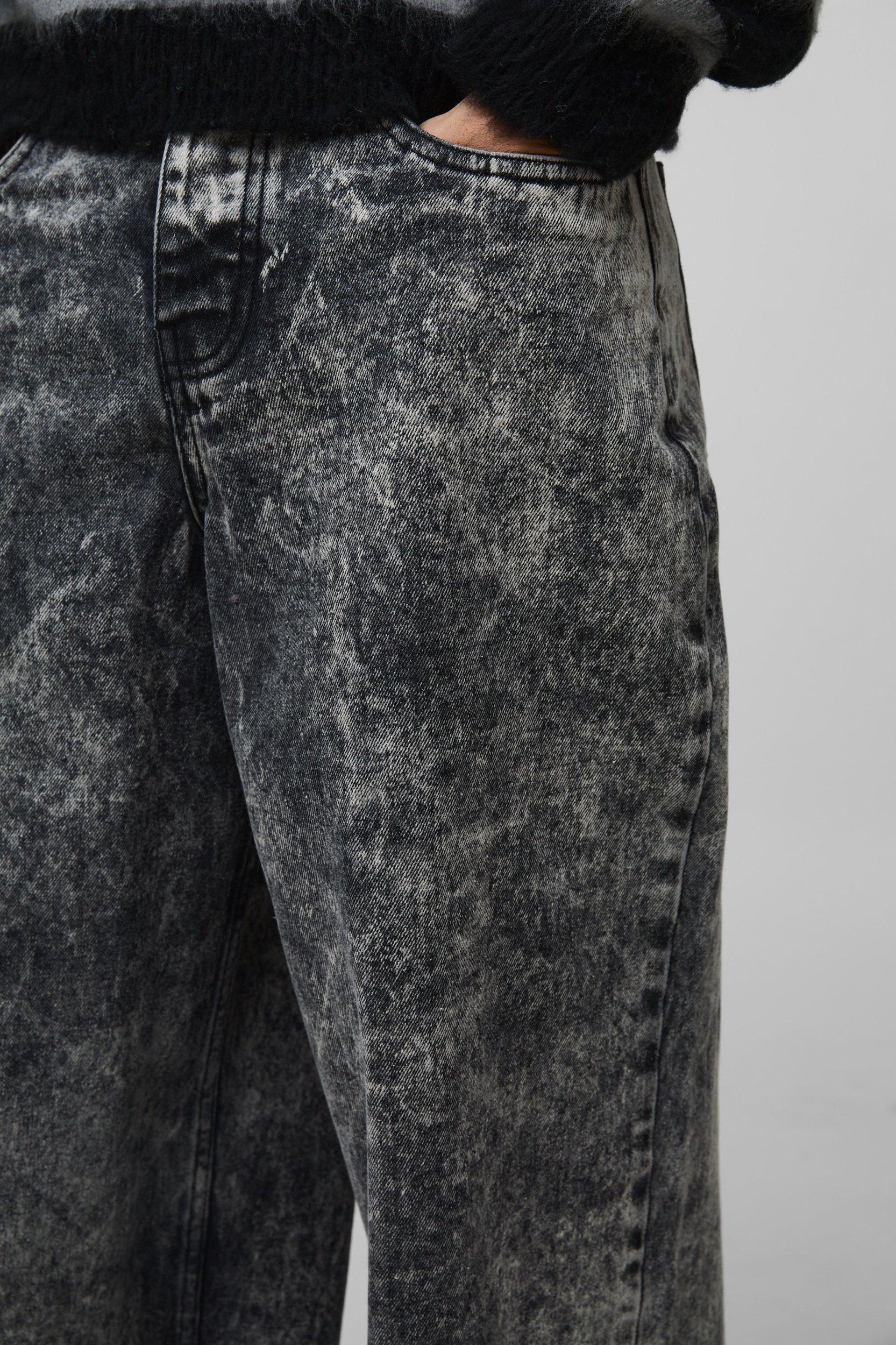 Parachute Rigid Acid Wash Denim Jeans | boohooMAN USA Product Image
