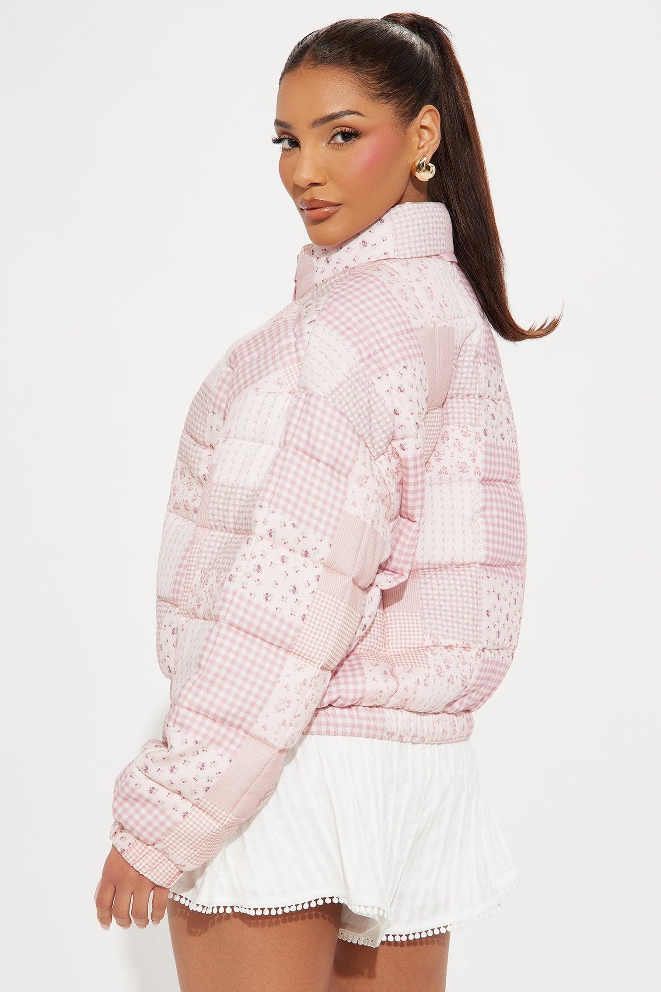 Danika Quilted Patchwork Jacket - Pink/combo Female Product Image