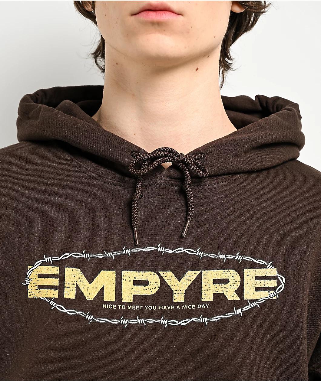 Empyre Barbwire Logo Brown Hoodie Product Image