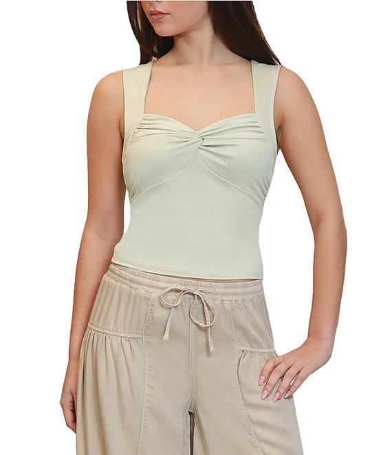 Stevie by Steve Madden Sweetheart Neck Twist Front Sleeveless Tank Product Image