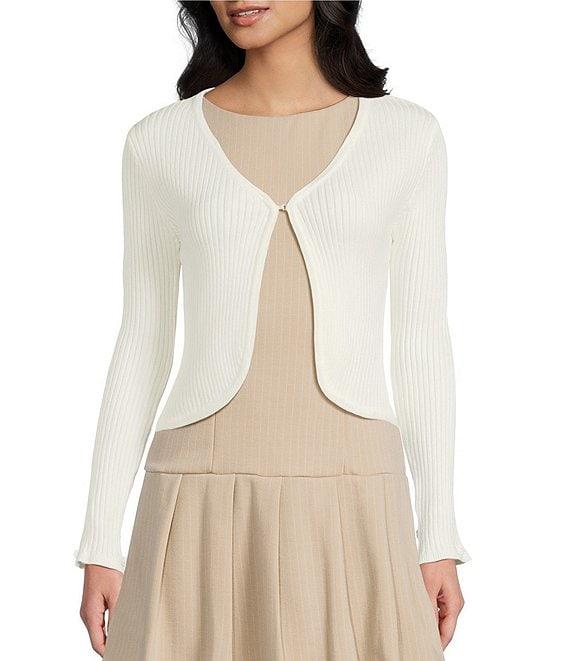 Honey & Sparkle Removable Faux Fur Collared Long Sleeve Cardigan Product Image
