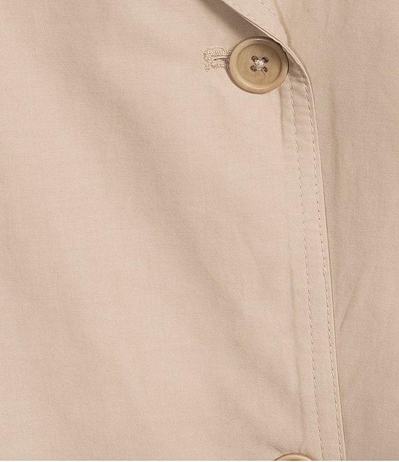 Eileen Fisher Organic Cotton Blend Light Woven Notch Lapel Long Sleeve Cropped Trench Coat Product Image