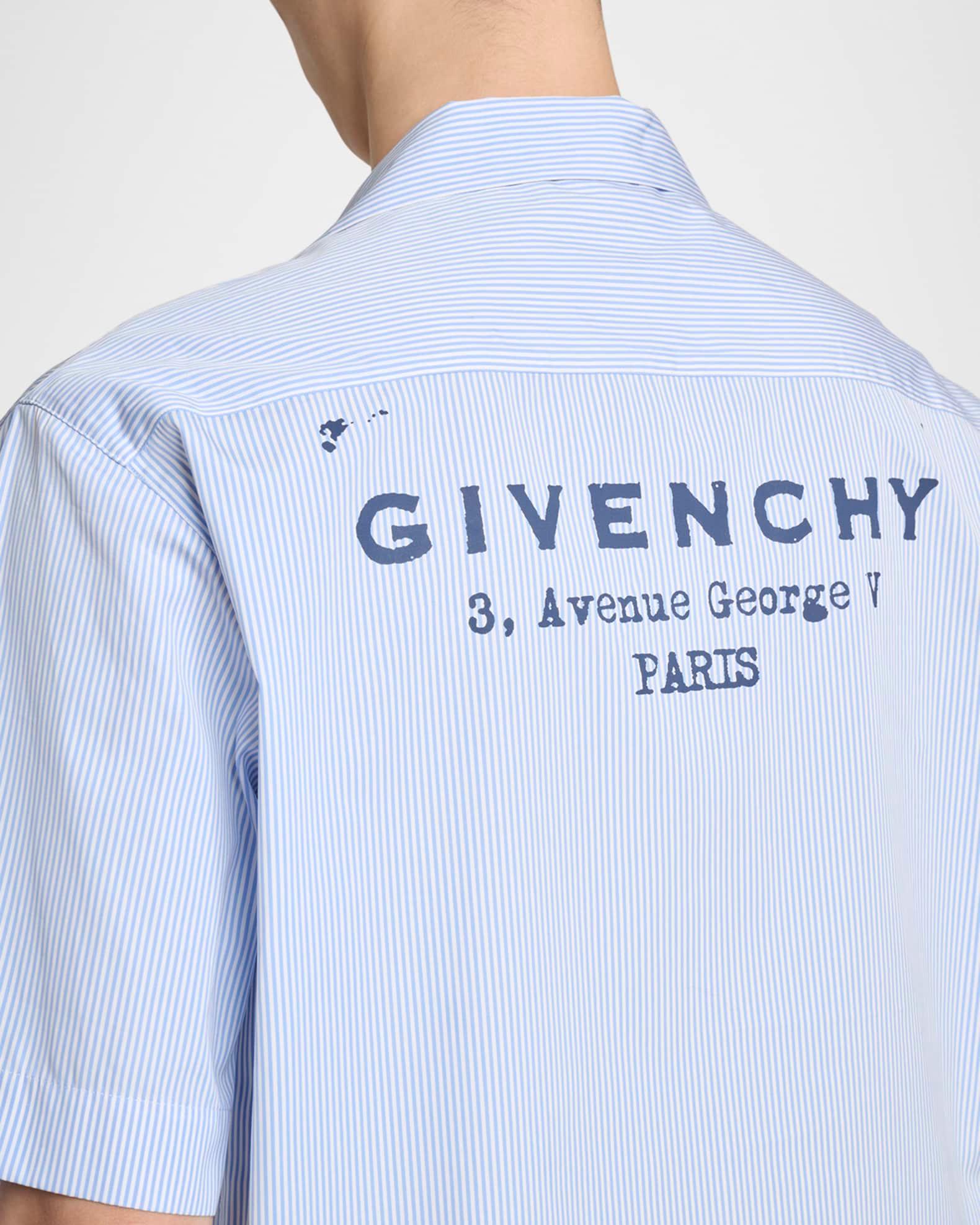 Men's Pinstripe Bowling Shirt Product Image