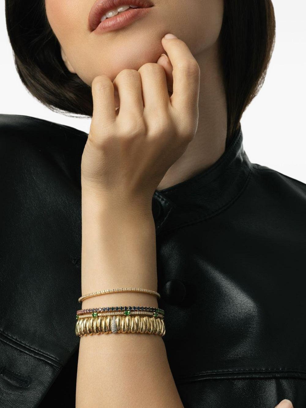 18K yellow gold Extensible Stretch sapphire tennis bracelet Product Image