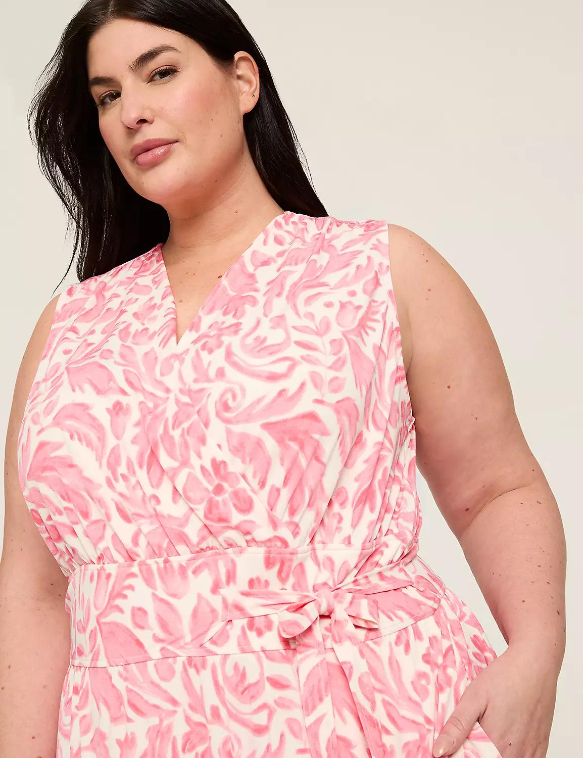 Sleeveless Faux-Wrap Jersey Midi Dress Product Image