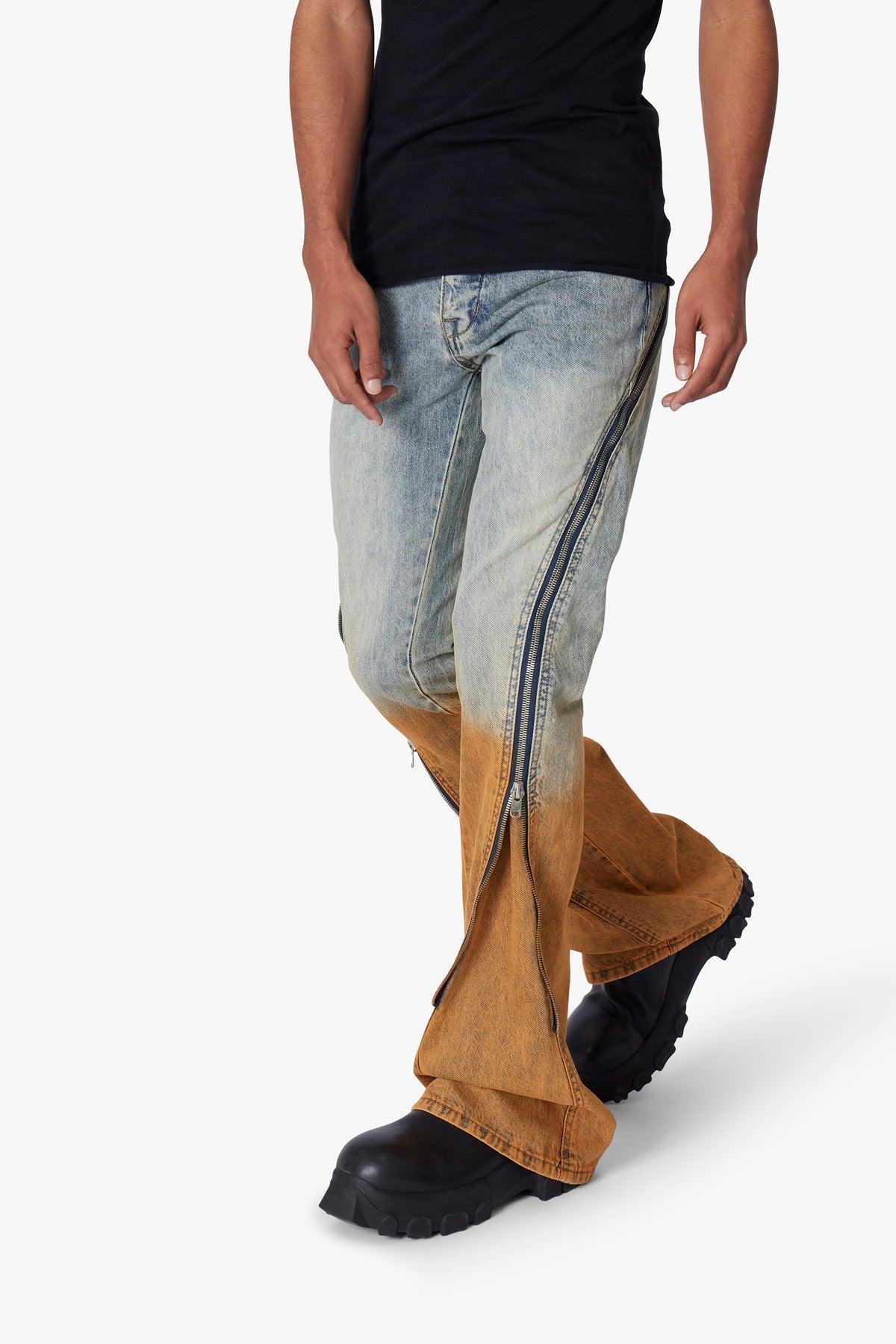 D519 Zipper Flare Denim - Light Blue Product Image