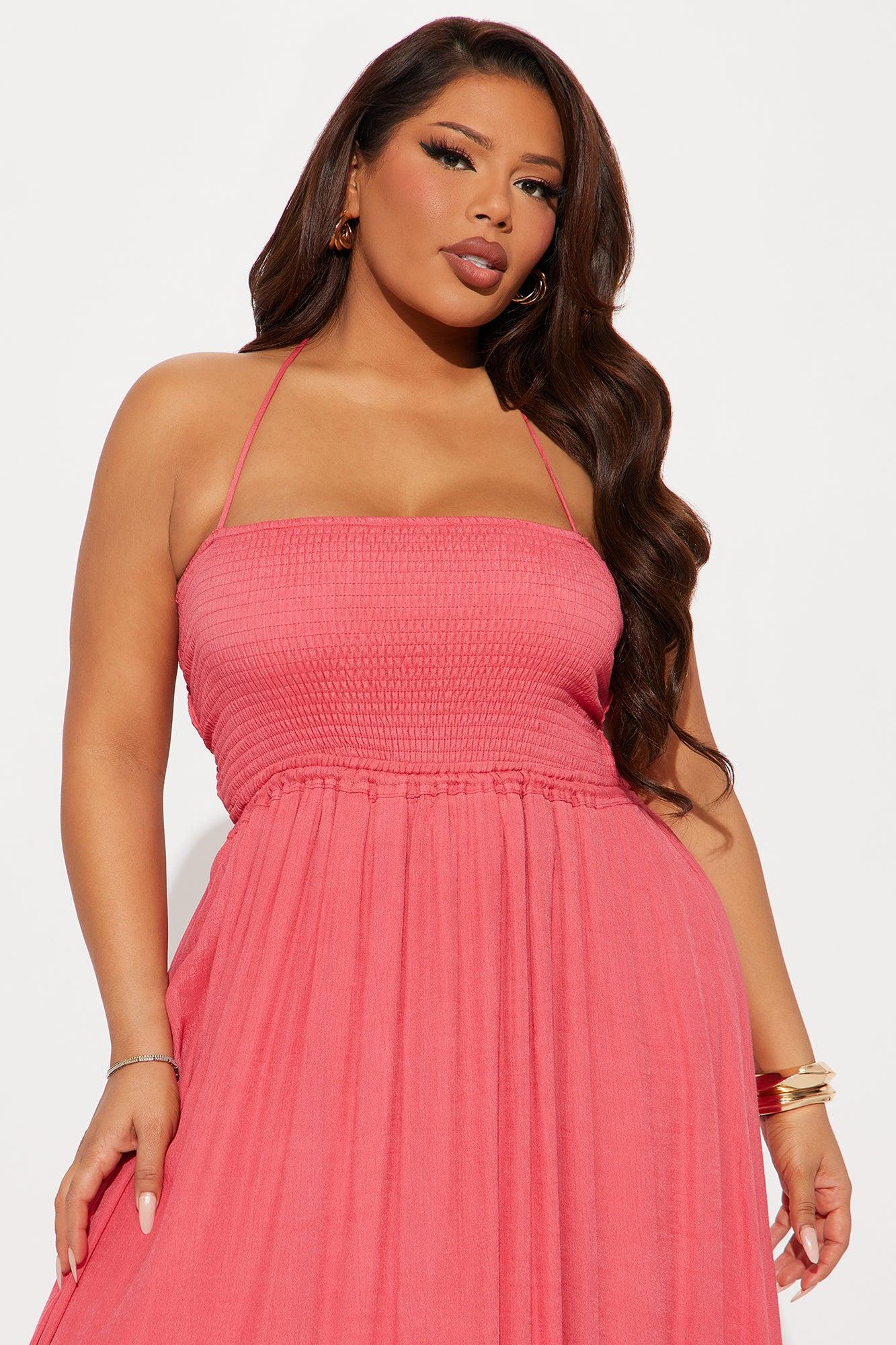 Hayley Halter Maxi Dress - Coral Product Image