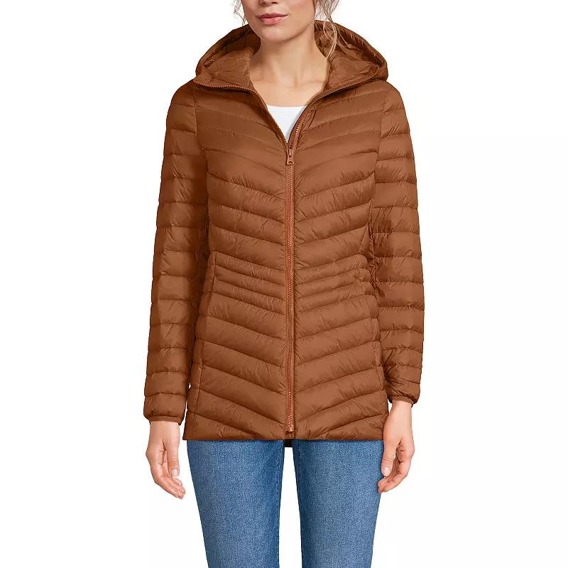 Petite Lands' End Wanderweight Ultralight Hooded Packable Down Jacket, Women's,  Product Image