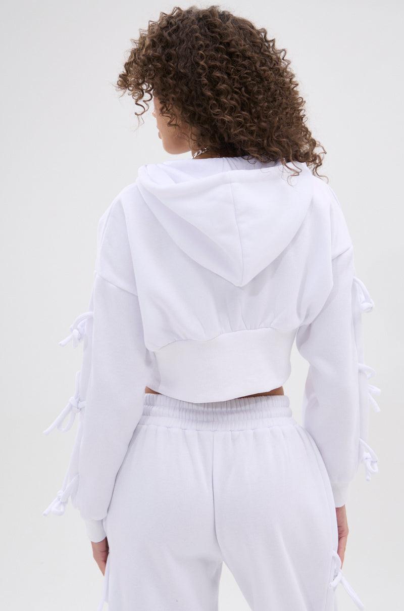 TIE ME UP HOODED ZIP UP SWEATSHIRT Product Image