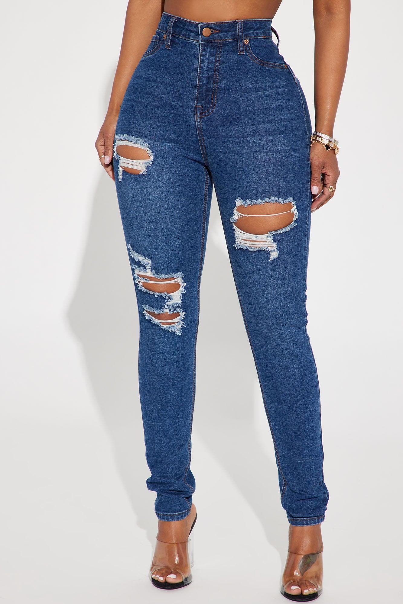 Bedford Booty Sculpting Ripped High Rise Stretch Skinny Jeans - Dark Wash Product Image