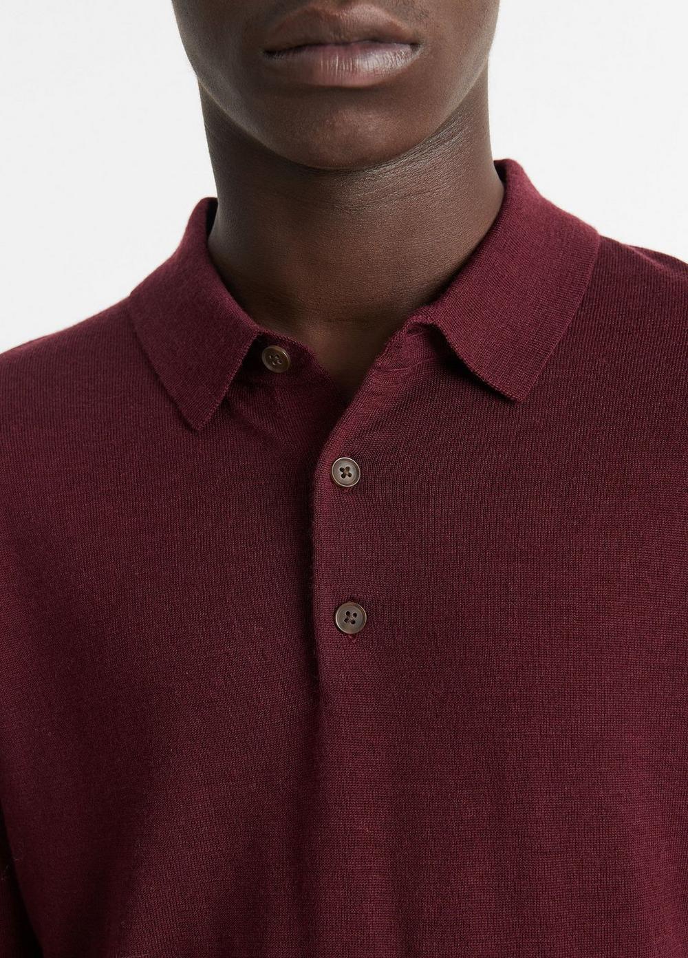 Wool Long-Sleeve Polo Sweater Product Image