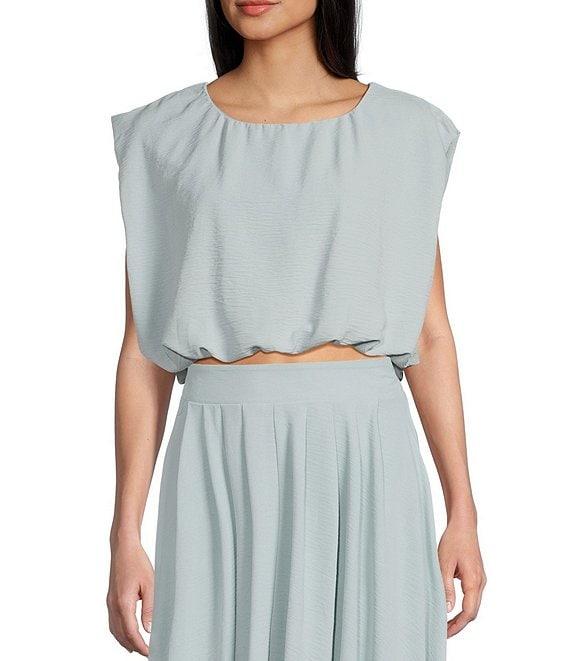 Blu Pepper Cropped Coordinating Bubble Top Product Image