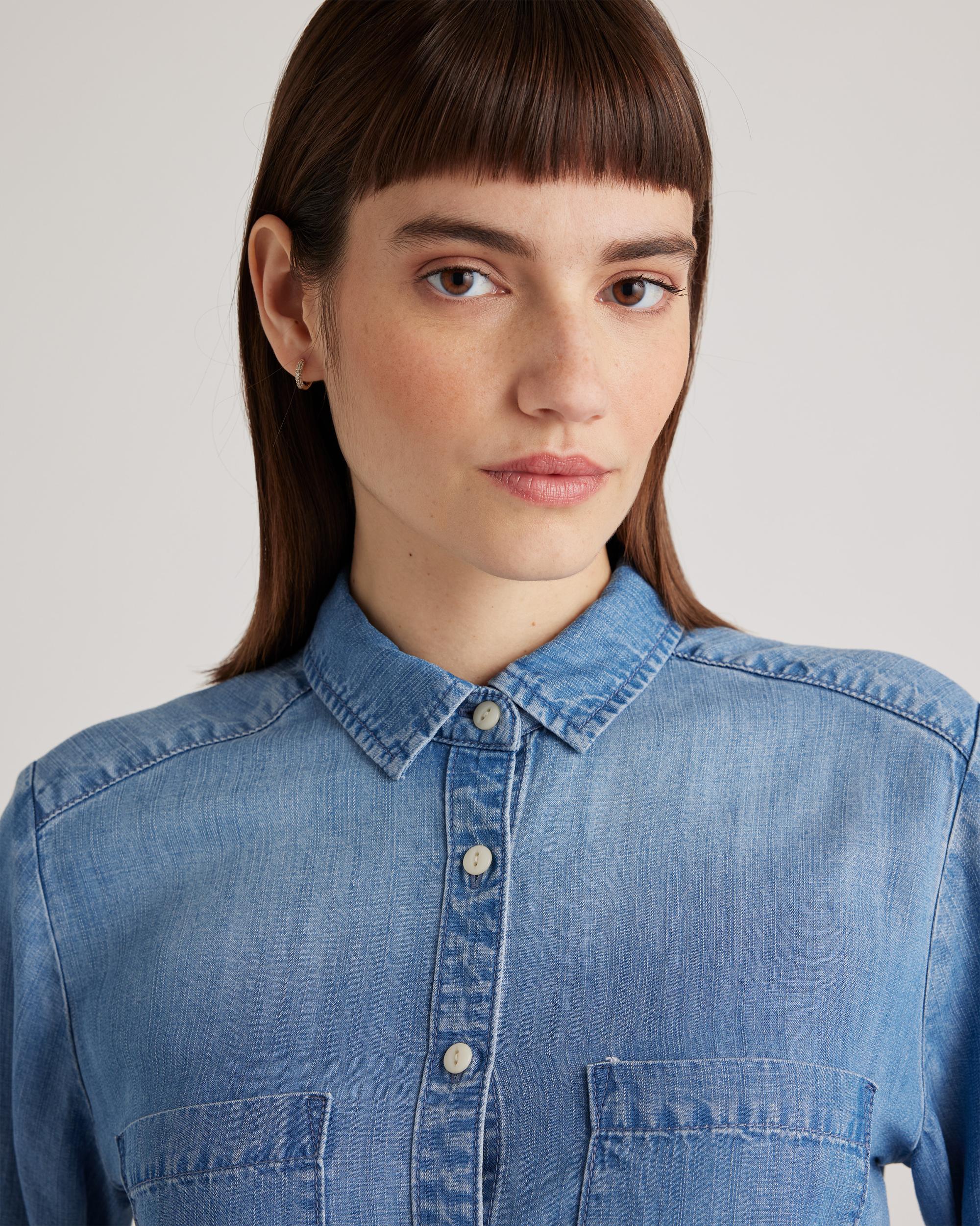 Quince | Women's Chambray Tencel Long Sleeve Shirt Product Image