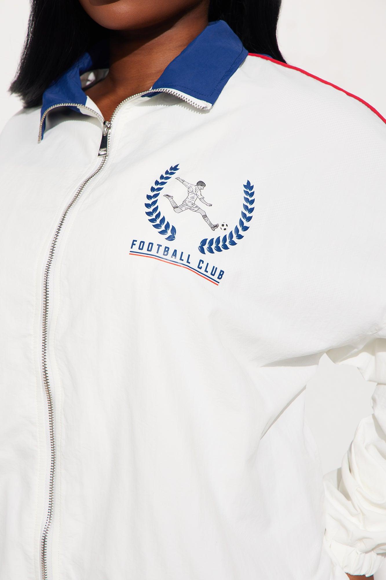 Player One Sporty Oversized Windbreaker - White/combo Product Image