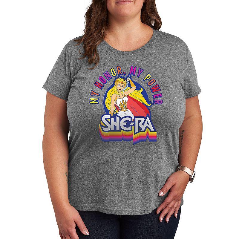 Plus She-Ra My Honor My Power Graphic Tee, Womens Grey Gray Product Image