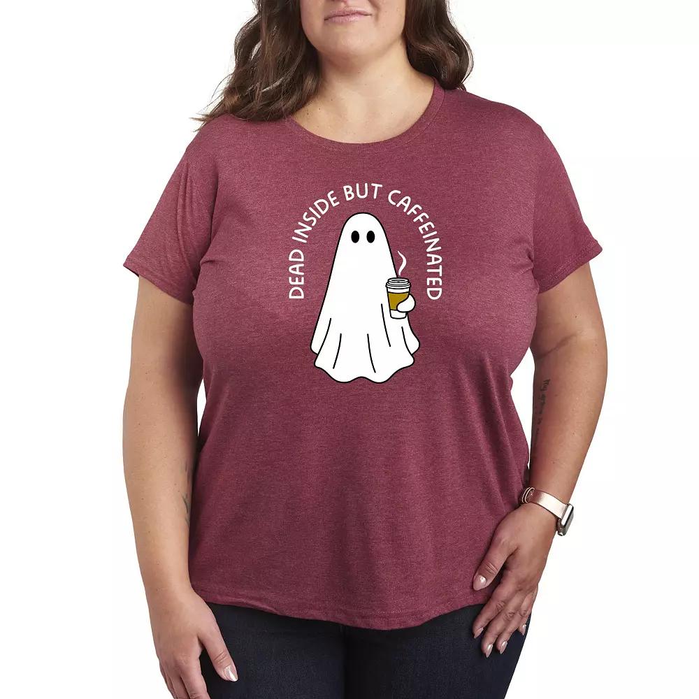 Plus Size Caffeinated Ghost Graphic Tee, Womens Blue Product Image