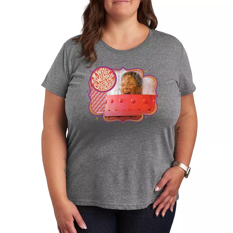 Plus Willy Wonka and the Chocolate Factory Augustus Gloop Graphic Tee, Womens Grey Grey Product Image