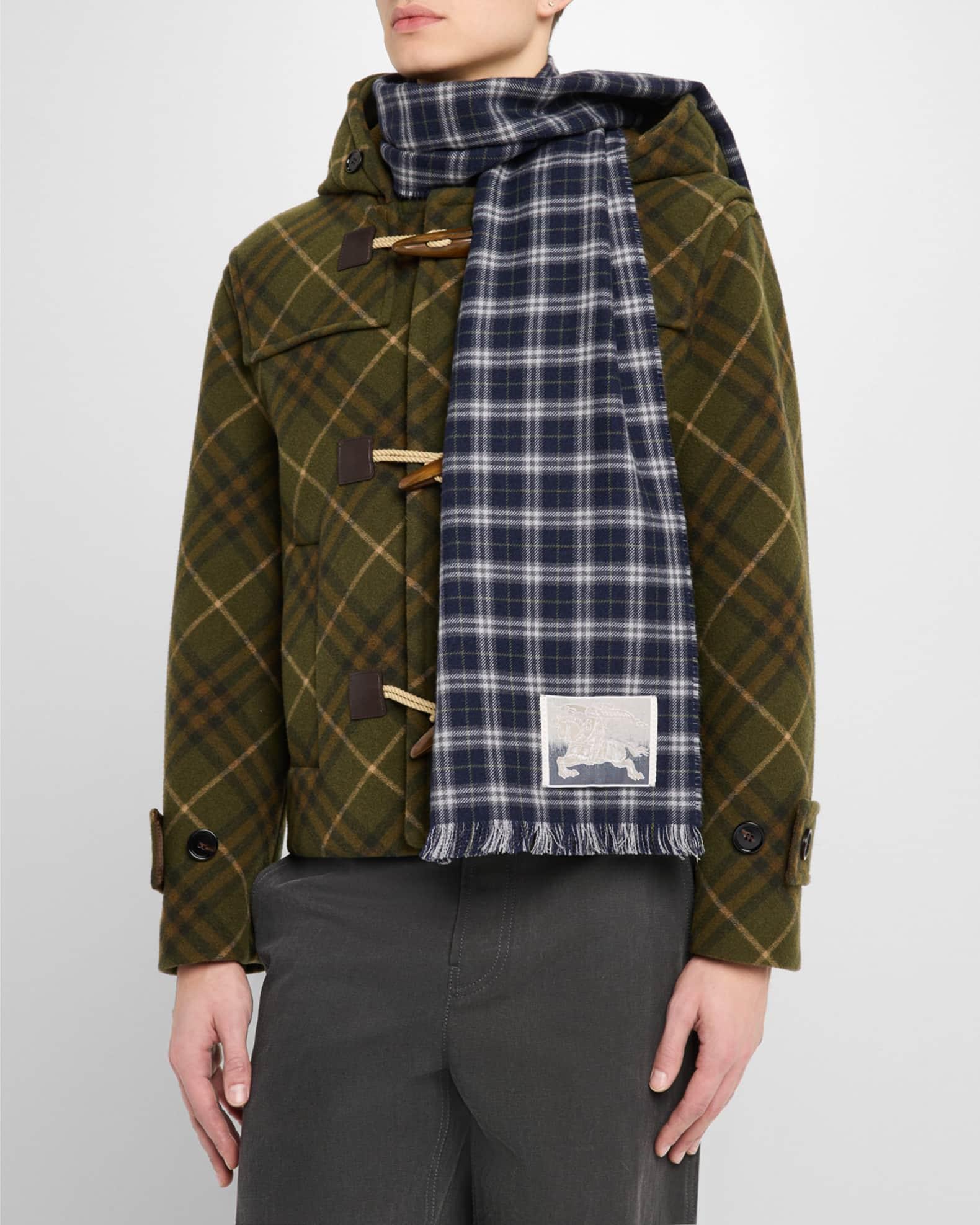 Men's Reversible Check to Prince of Wales Tweed Scarf Product Image
