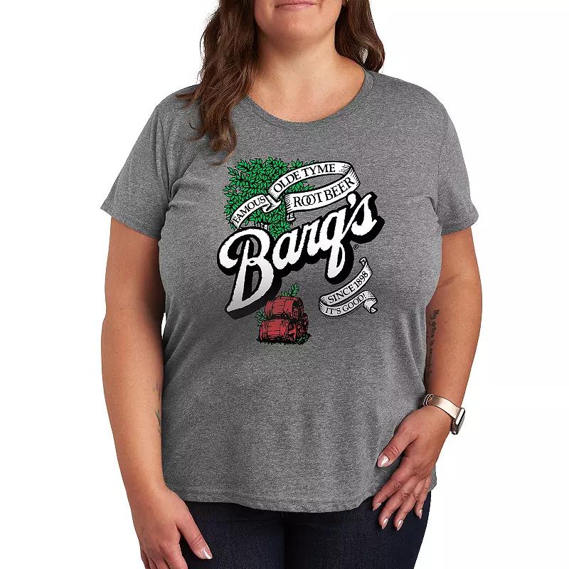 Plus Coca-Cola Barqs Graphic Tee, Womens Grey Gray Product Image